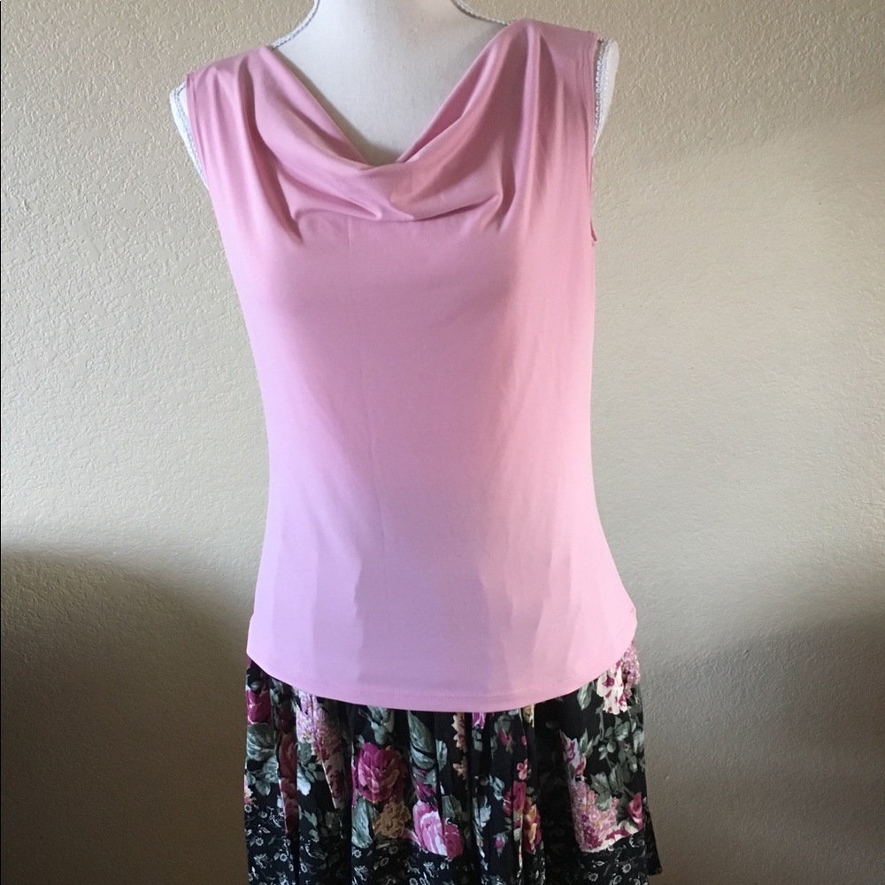 Pink sleeveless top